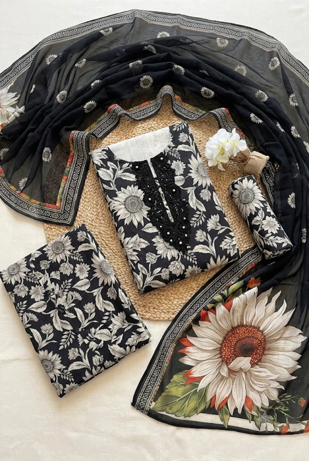 Maria B – Midnight Sunflower | Printed Lawn 3Pc
