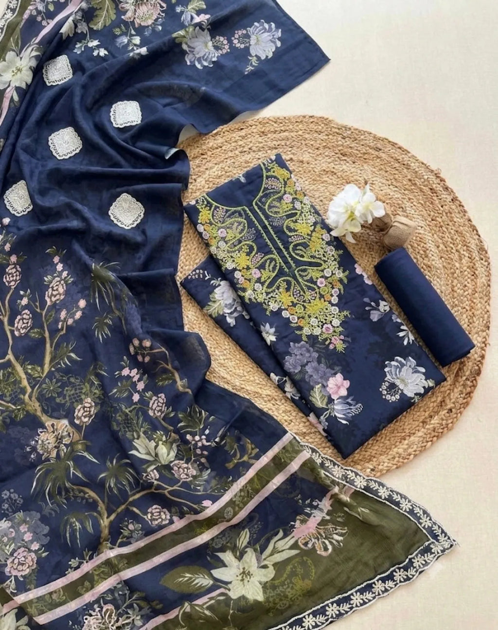 Asifa & Nabeel – Midnight Floral Luxury Lawn – 3PC