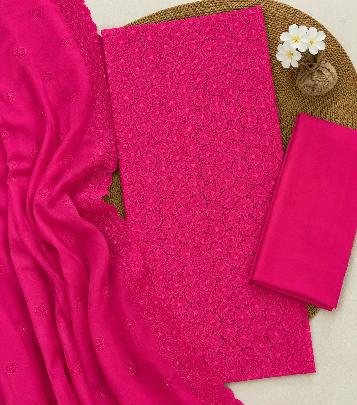 Qadri Arts – Fuchsia Grace Chikankari – 3PC