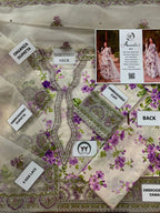 Aneela’s – Lavender Botanical Print with Organza Dupatta – 3PC