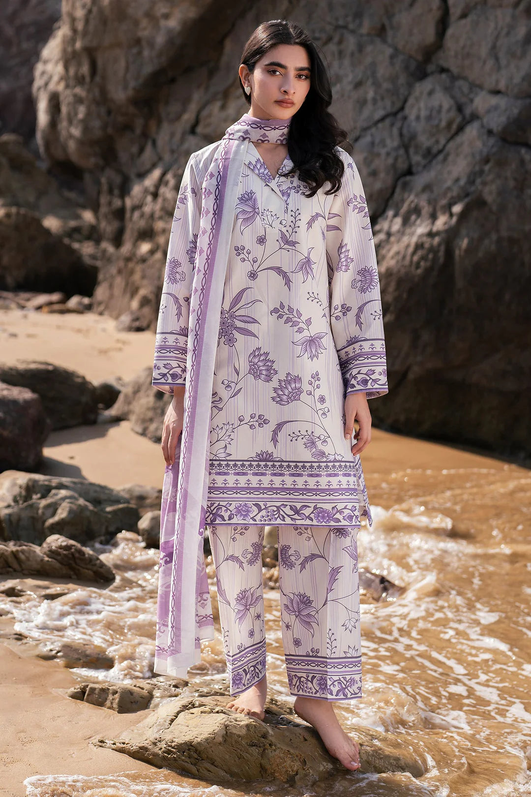 Jazmin – Lavender Coast | Printed Lawn 3Pc