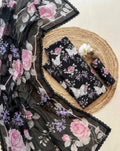 Maria B – Noir Butterfly Blossom Printed Lawn 3PC