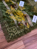 Mohagni – Vintage Olive Green Floral Printed Lawn – 3PC
