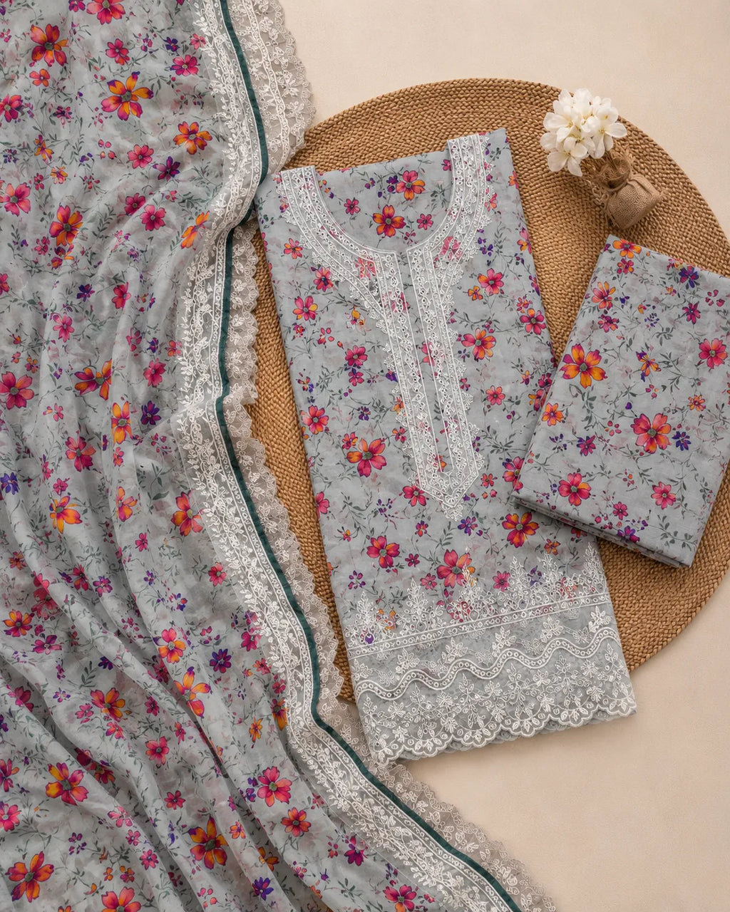 Izel – Blossom Mist Embroidered Lawn – 3PC