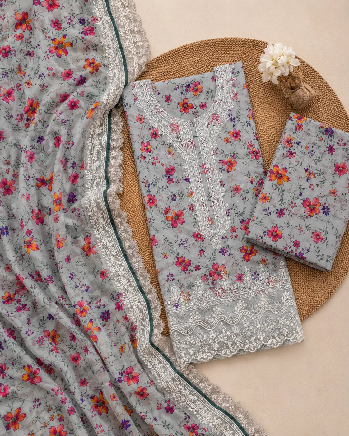 Izel – Blossom Mist Embroidered Lawn – 3PC