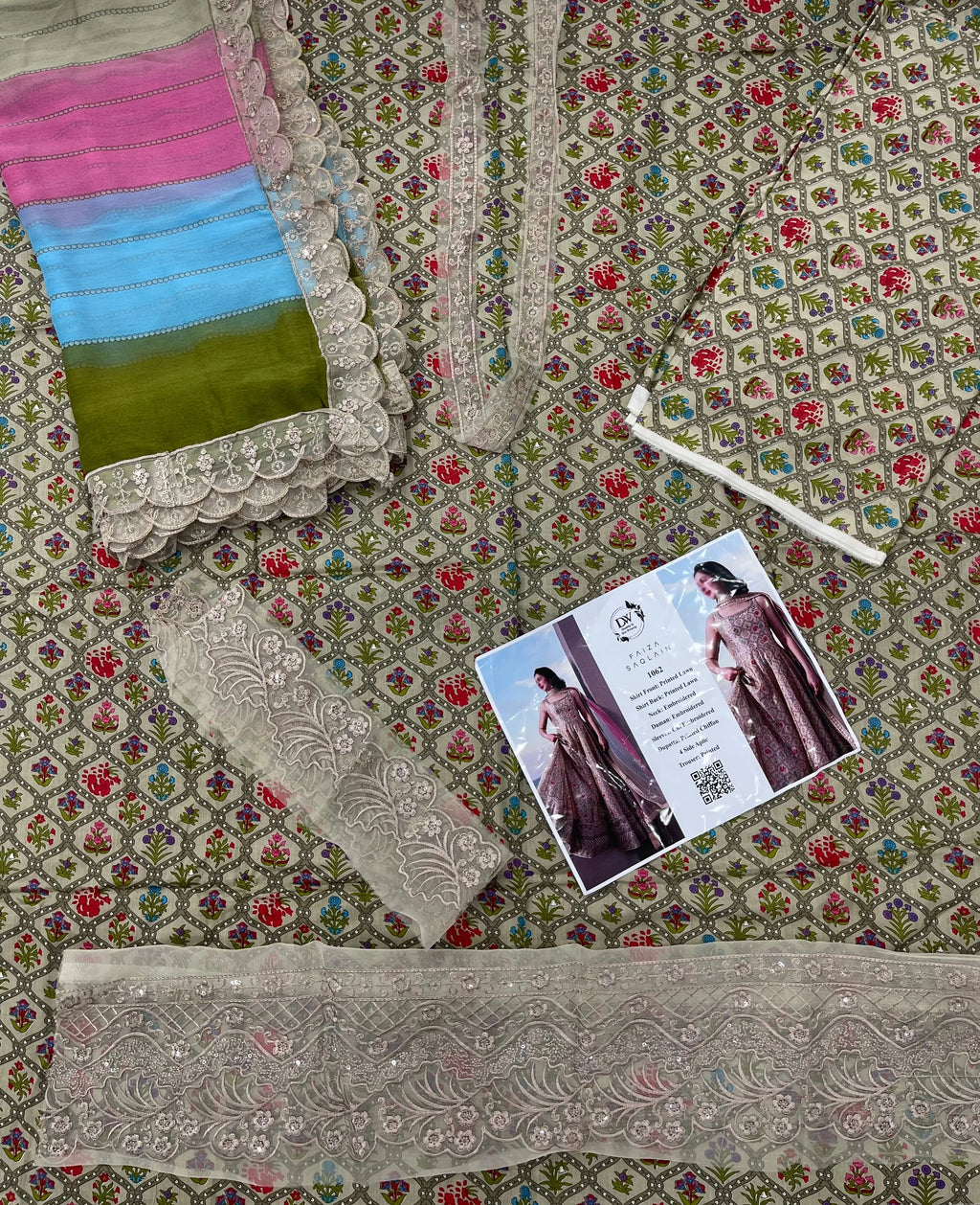 Faiza Saqlain – Pastel Mosaic Embroidered Lawn – 3PC