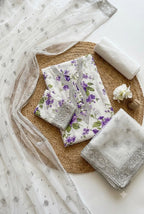 Aneela’s – Lavender Botanical Print with Organza Dupatta – 3PC