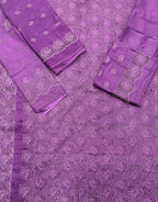 Qadri Arts Purple Chikankari & Schiffli Cutwork 3-Piece Suit