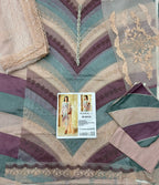 Maria B Inspired Luxury Lawn 3 Piece Suit – Pastel Chevron Embroidered Edition