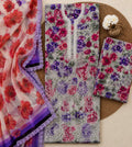 Maria.B – Floral Amethyst Embroidered Lawn | Luxury 3PC Collection