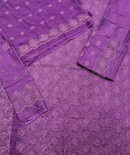 Qadri Arts Purple Chikankari & Schiffli Cutwork 3-Piece Suit