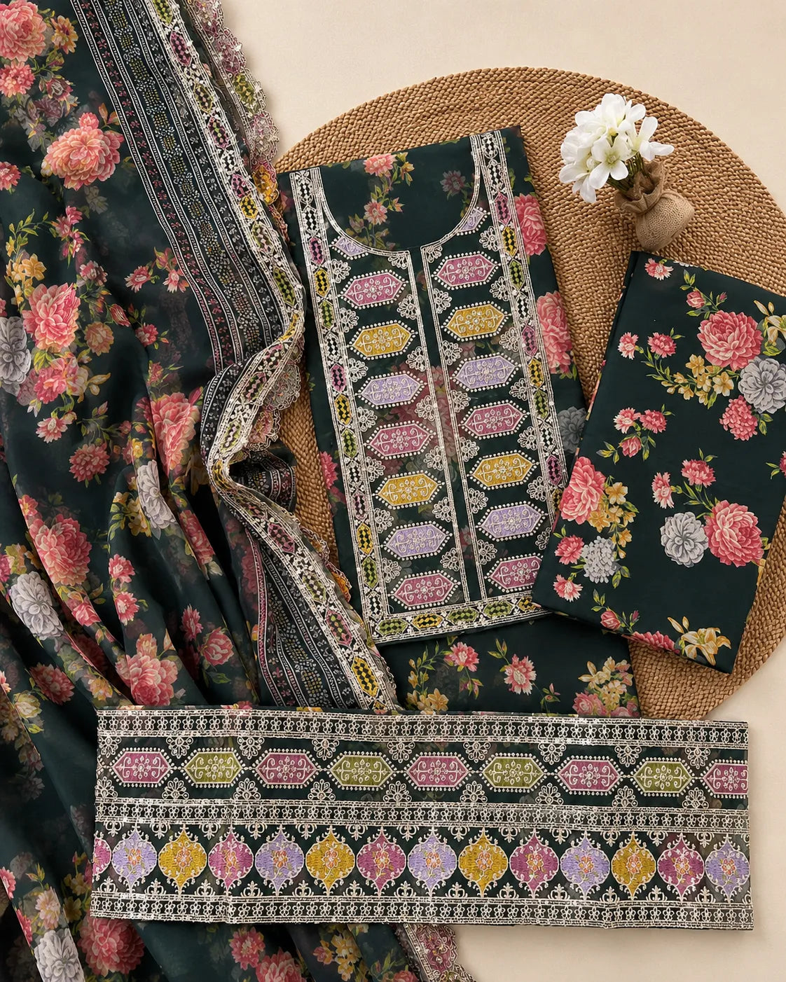 Aneela’s – Floral Elegance Embroidered Lawn – 3PC