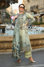 Rang Rasiya – Pistachio Mint Green Bird & Botanical Print – 3PC