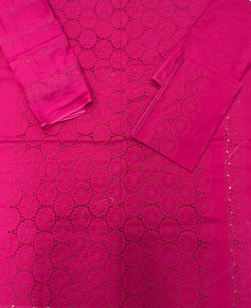 Qadri Arts – Fuchsia Grace Chikankari – 3PC