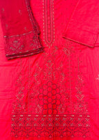 Qadri Arts – Scarlet Majestic Embroidered Lawn – 3PC
