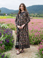 Izel – Noir Blossom Embroidered Lawn – 3PC