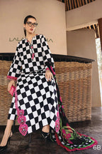 Maria B – Modern Black & White Checkerboard Geometric Lawn – 3PC