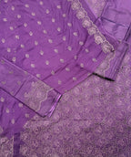 Qadri Arts Purple Chikankari & Schiffli Cutwork 3-Piece Suit