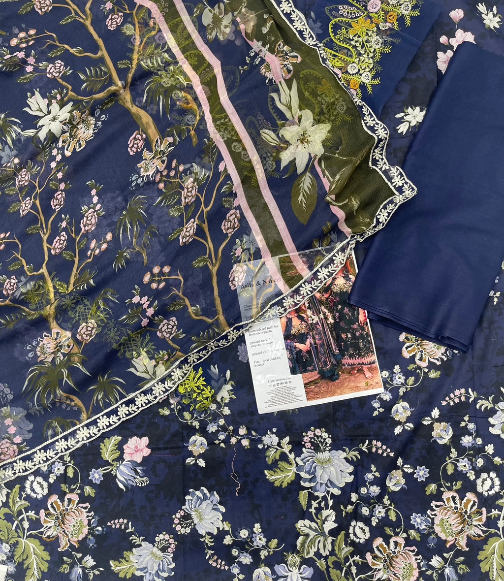 Asifa & Nabeel – Midnight Floral Luxury Lawn – 3PC