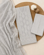 Qadri Arts – white Chikankari Elegance – 3PC