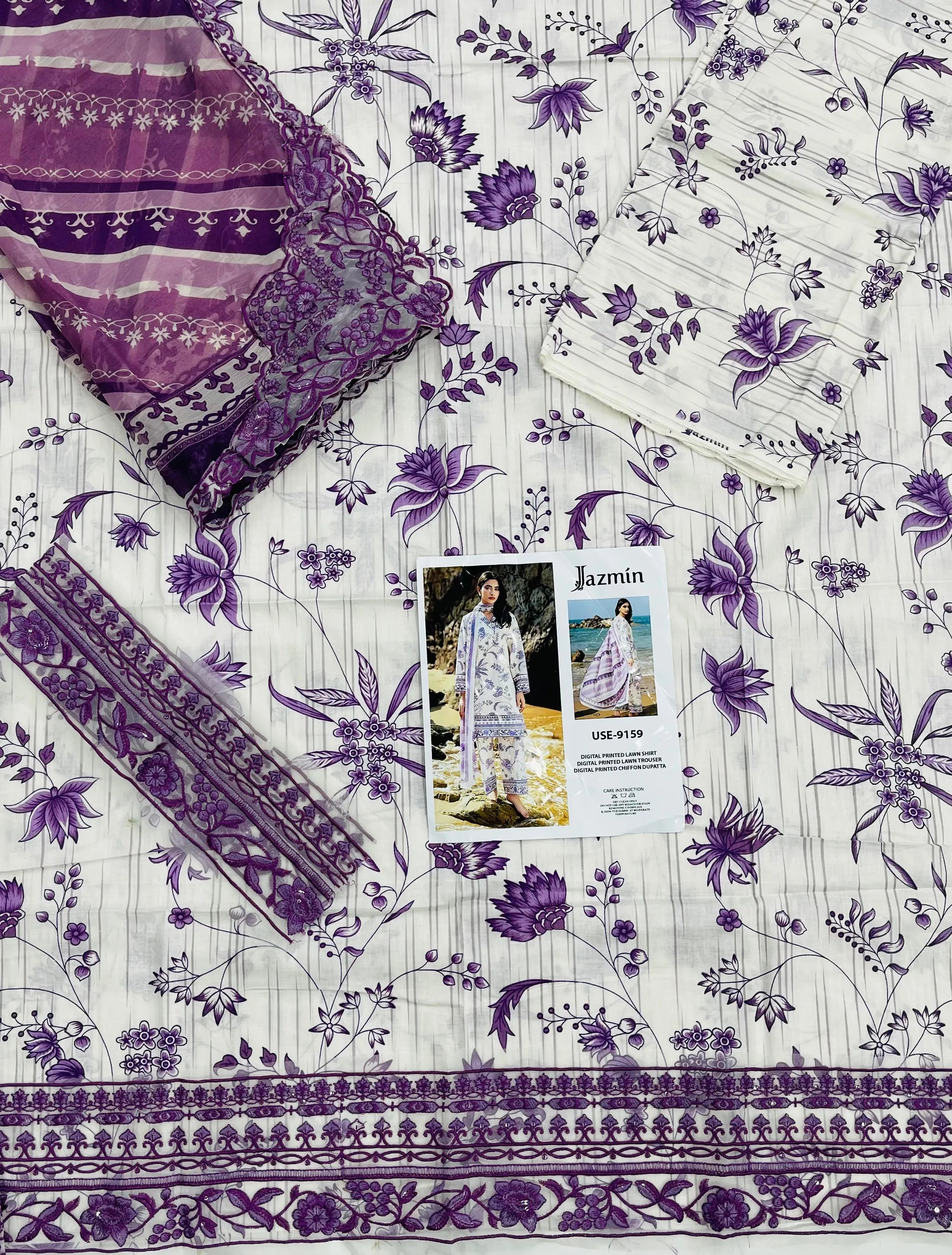 Jazmin – Lavender Coast | Printed Lawn 3Pc