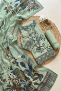Rang Rasiya – Pistachio Mint Green Bird & Botanical Print – 3PC