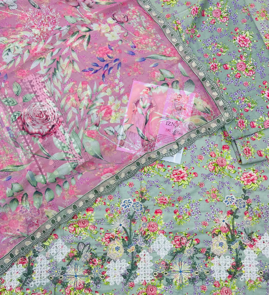 Iznik- Blush Meadow Embroidered Lawn 3Pc