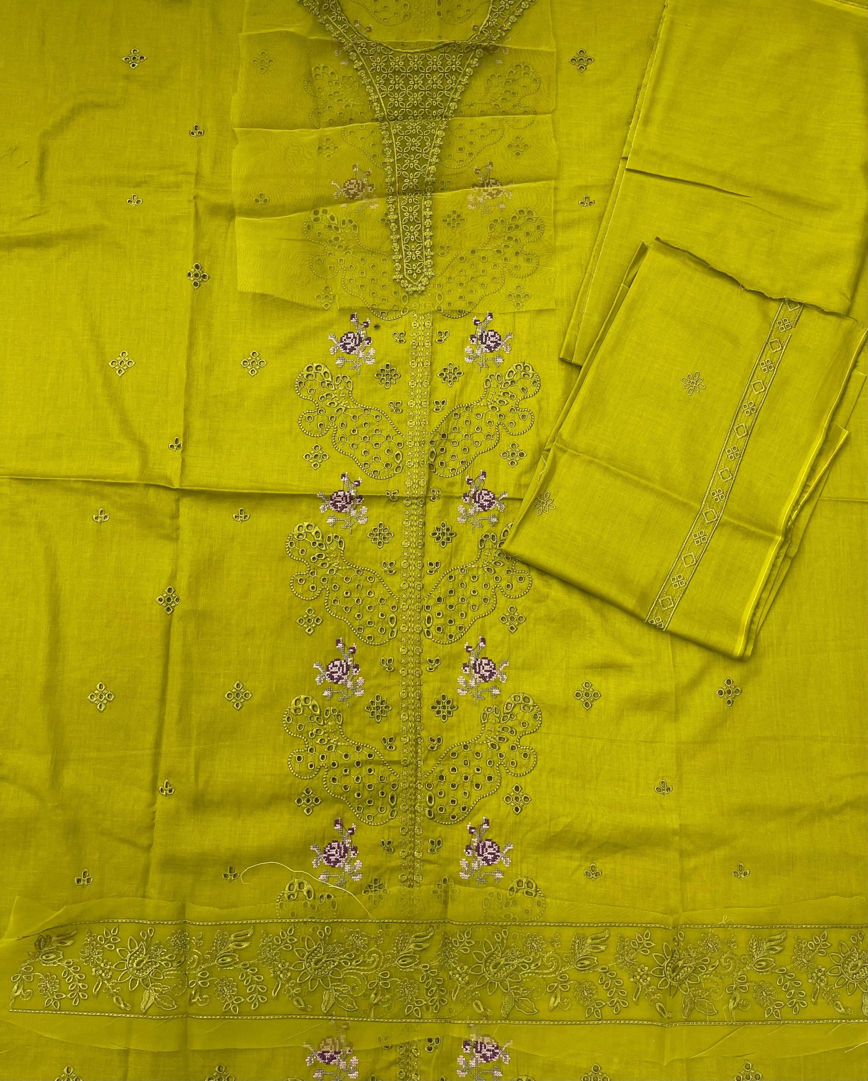 Qadri Arts – Lime Noor Embroidered Lawn – 2PC